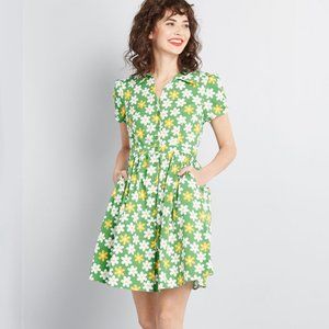 Modcloth Floral Shirt Dress